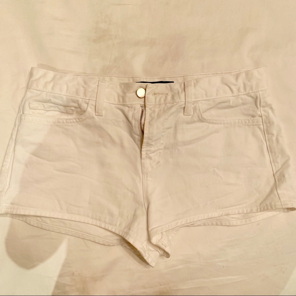 J Brand white mini jean shorts